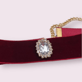 Velvet Rhinestone Luxe Dog Collar-4