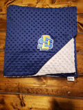 SDSU Grey and Navy Minky Adult Blanket